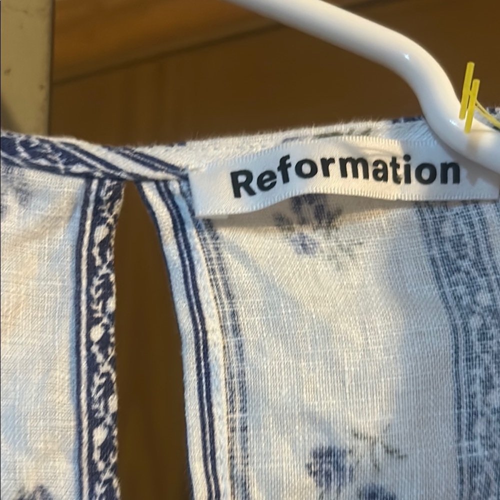 Reformation Blue and White Floral Backless Dress - Picture 2 of 3
